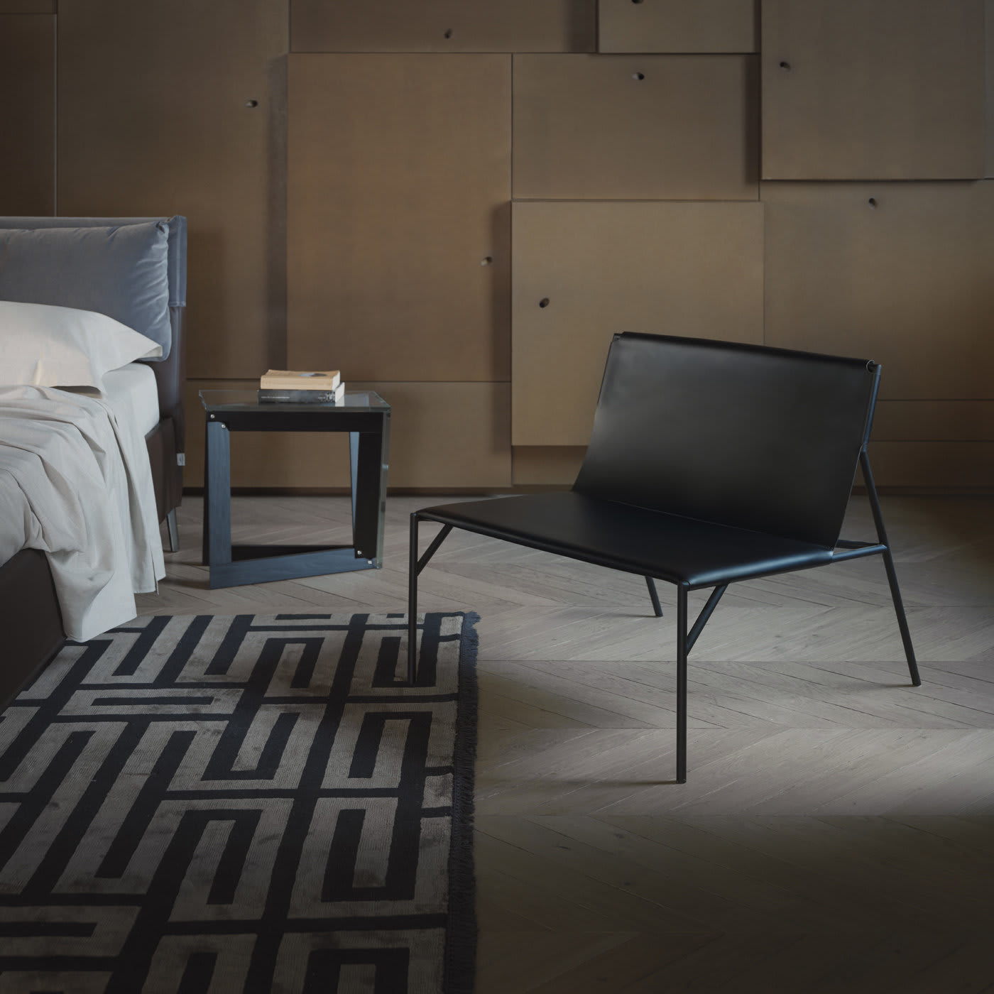 Tout Le Jour Black Lounge Chair by Casamania & Horm