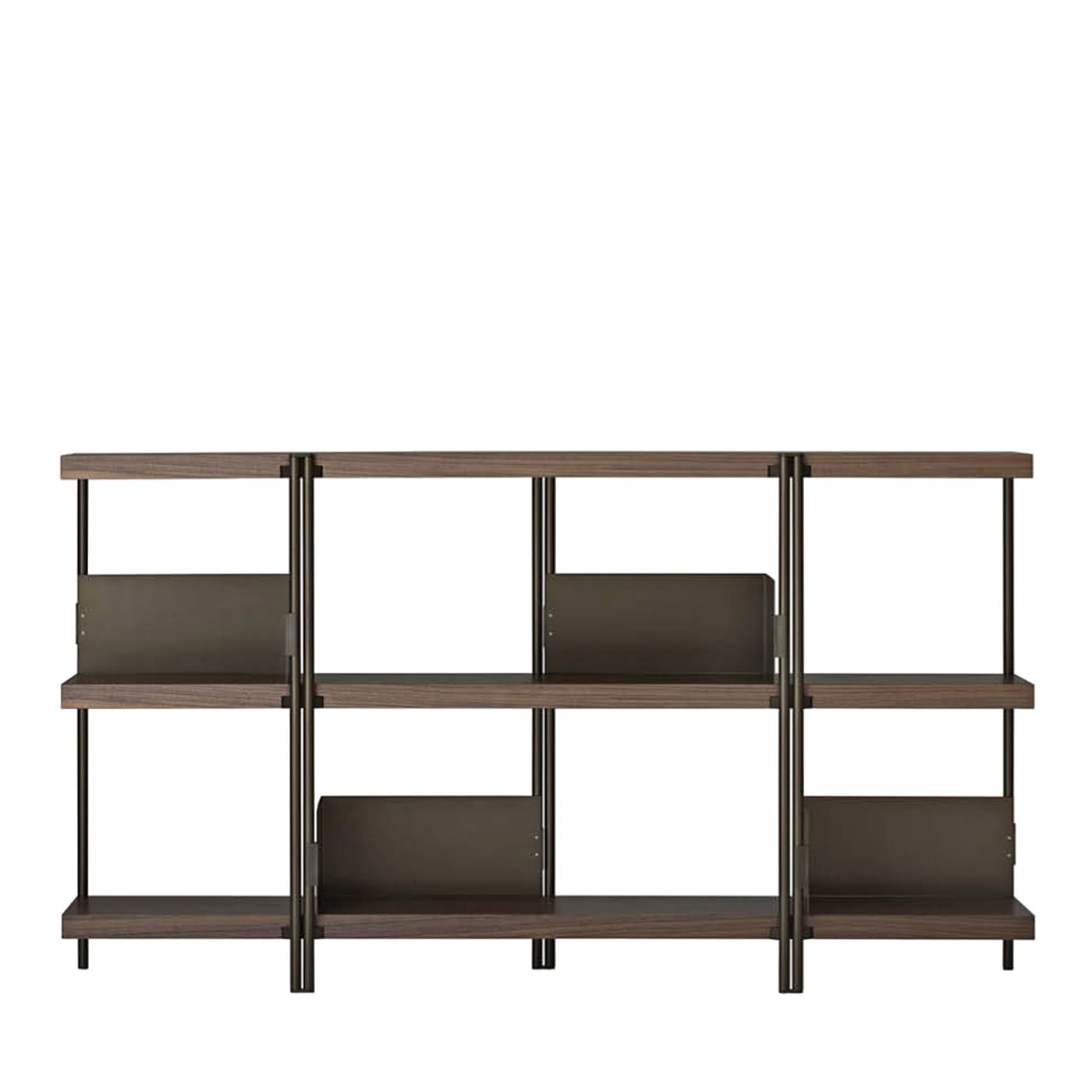 Zigzag 2-Shelf Walnut & Bronze  Bookcase by Driade