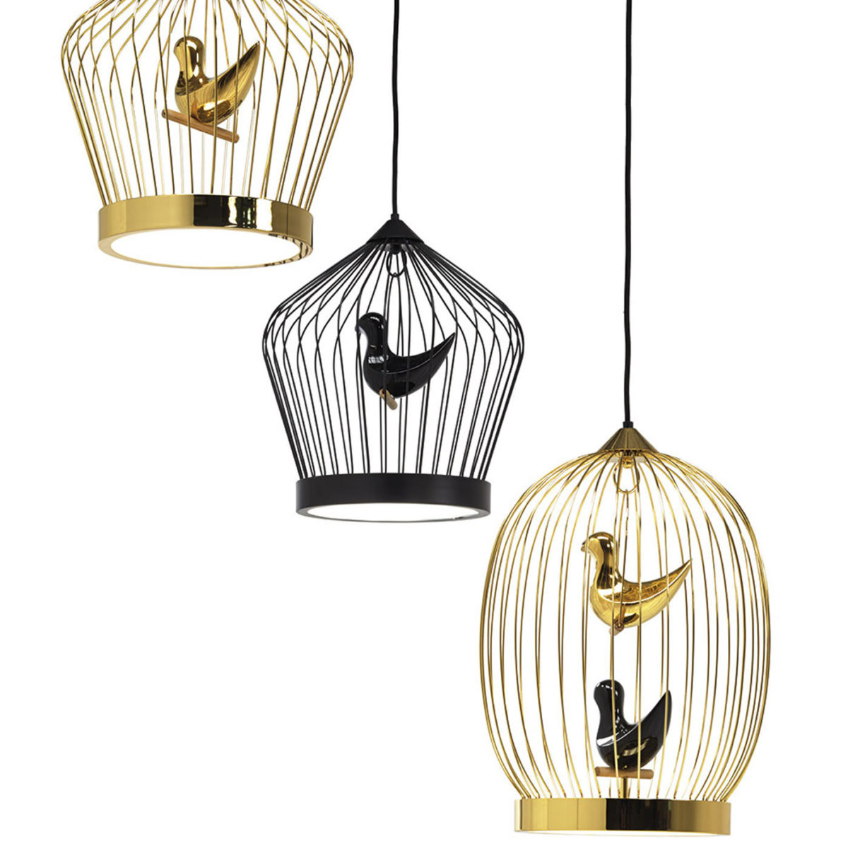 Twee T. Gold  Large Suspension Lamp by Casamania & Horm