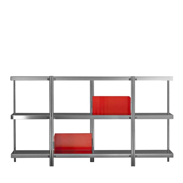 Zigzag 2-Shelf Steely Bookcase by Driade