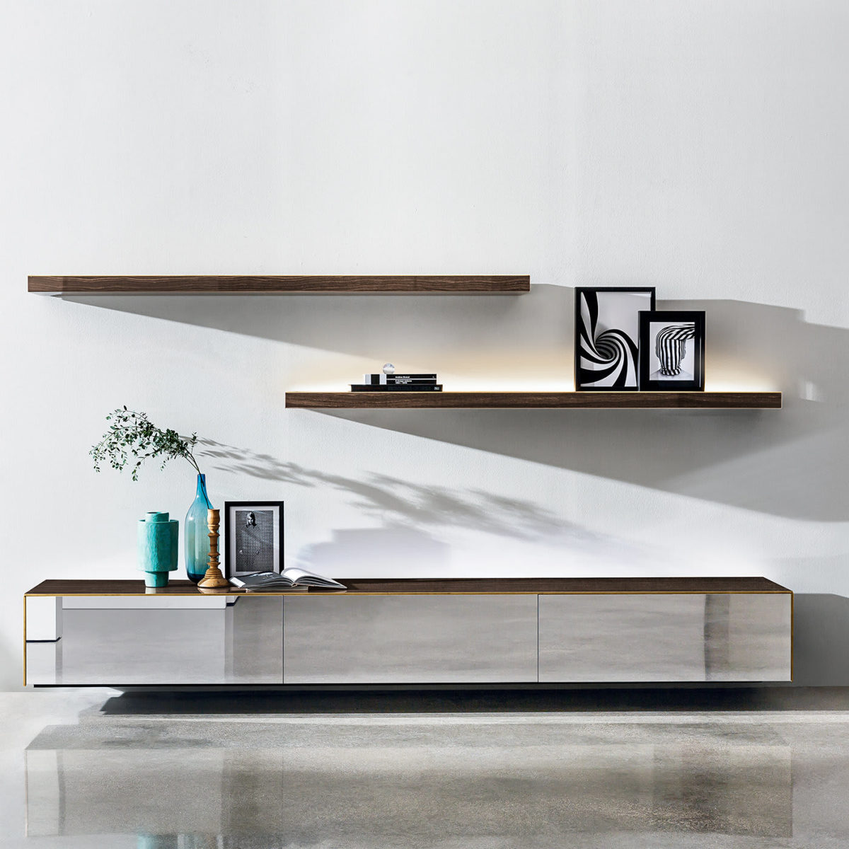 Magda Suspended Eramosa and Glass Sideboard by SOVET Italia