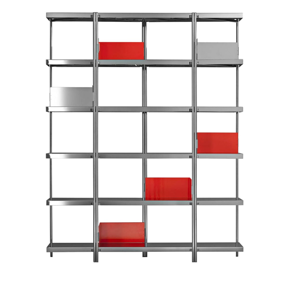 Zigzag 5-Shelf Steely Bookcase by Driade