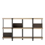 Zigzag 2-Shelf Durmast & Bronze  Bookcase by Driade