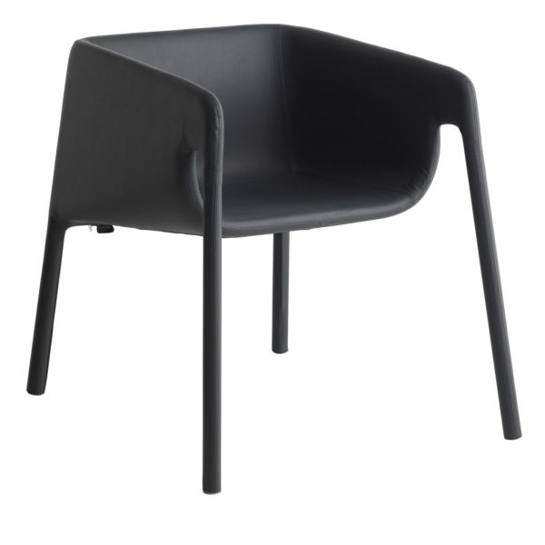 Lobby Black Leather Chair by Casamania & Horm