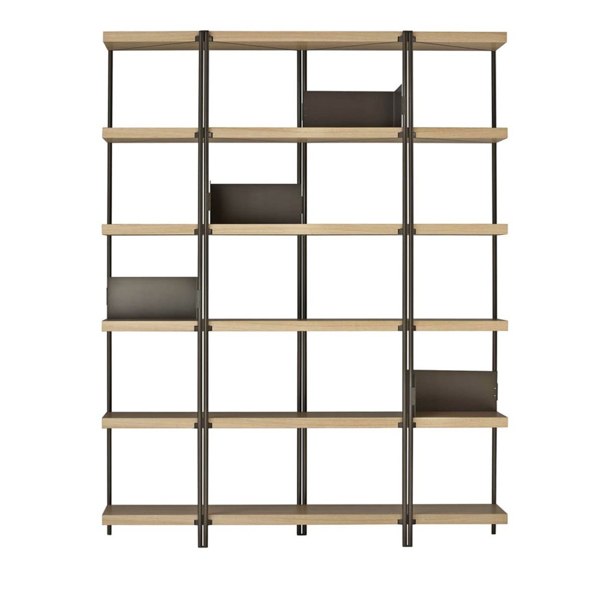 Zigzag 5-Shelf Durmast & Bronze  Bookcase by Driade