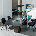 Deod Mocha Table with Glass Top by SOVET Italia