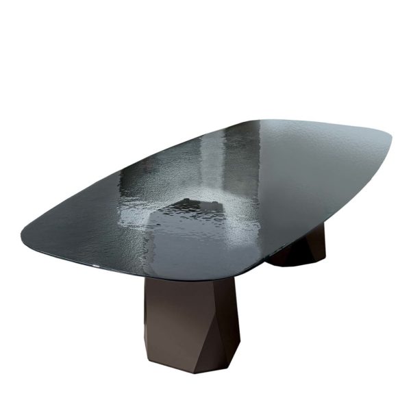 Deod Mocha Table with Glass Top by SOVET Italia