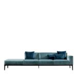 Slim 4-Seater Sofa in Light Blue Velvet by SOVET Italia