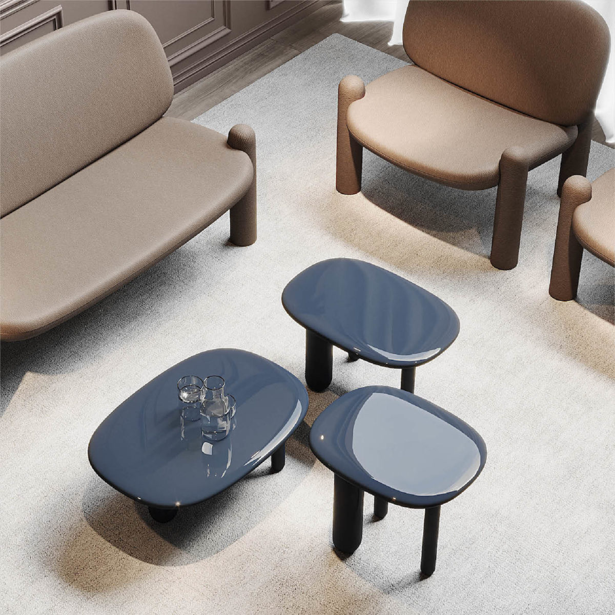 Tottori Blue Side Table by Driade