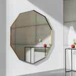 Visual Decagonal Brass Mirror by SOVET Italia