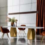 Deod Brass Table with Materia Top by SOVET Italia
