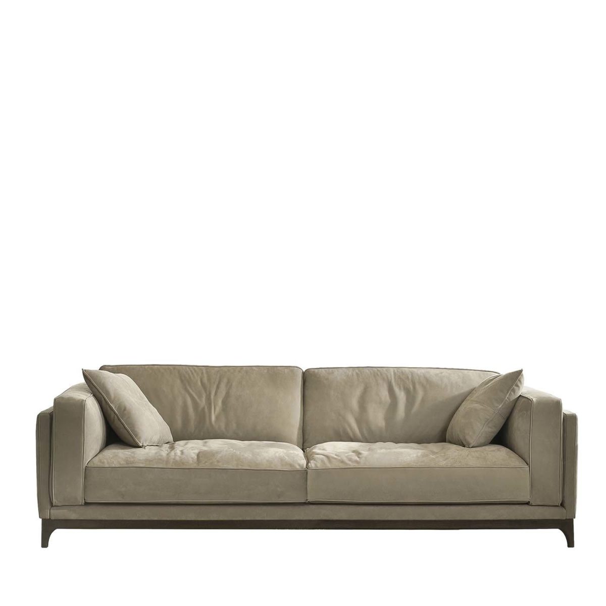 Time Taupe Leather Sofa by CTS Salotti