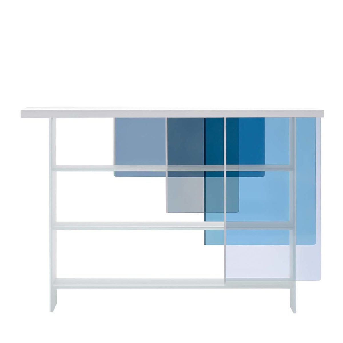 Layers Blue Bookshelf by Nendo by Glas Italia