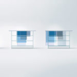 Layers Blue Bookshelf by Nendo by Glas Italia