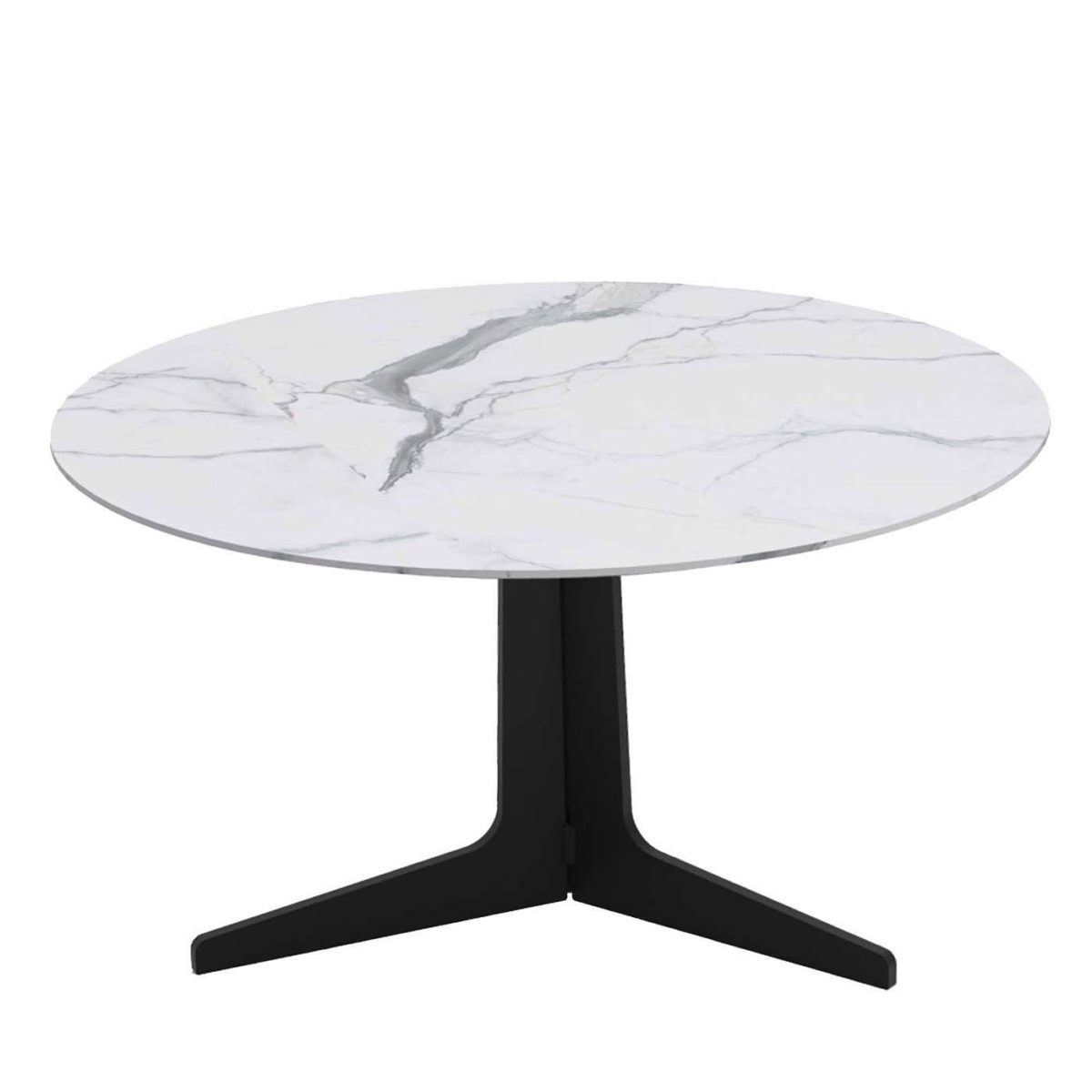 Blake Round Coffee Table with Calacatta Marble Top by Bodema