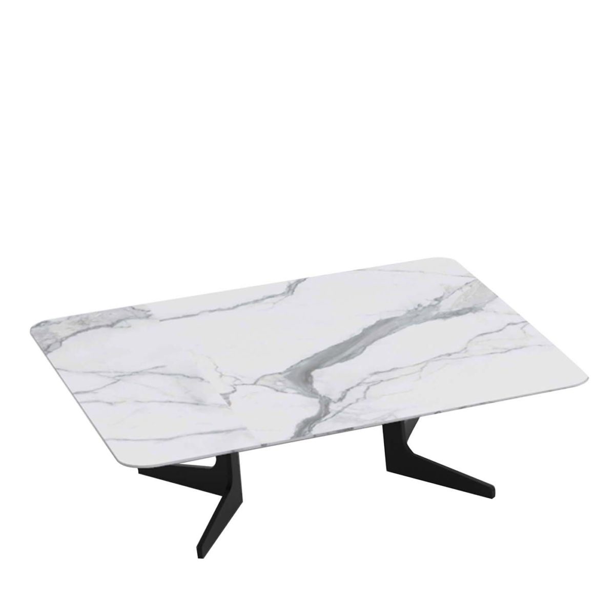 Blake Rectangular Coffee Table with Calacatta Marble Top by Bodema