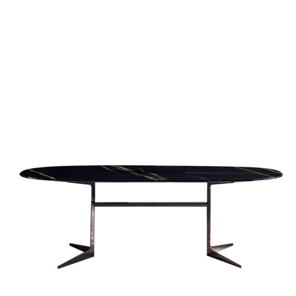 Blake Oval Dining Table with Sahara Noir Marble by Bodema