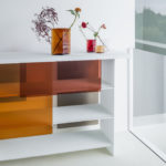 Layers Orange Bookshelf by Nendo by Glas Italia