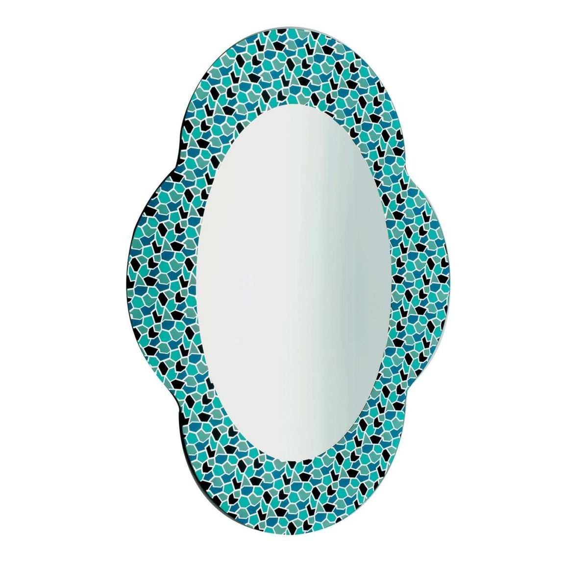 Settecento Green and Light Blue Mirror by Glas Italia