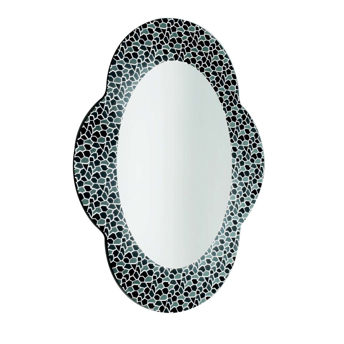 Settecento Grey and Black Mirror by Glas Italia