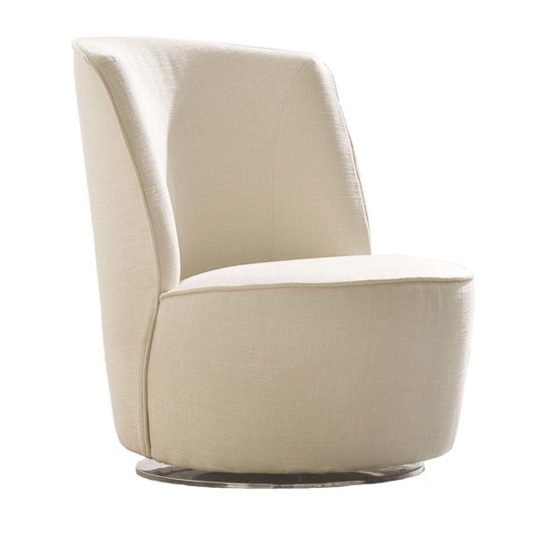 Cocoon Ivory Swivel Chair by CTS Salotti