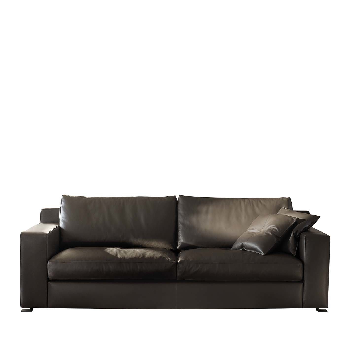 Roger Mocha Leather Sofa by CTS Salotti