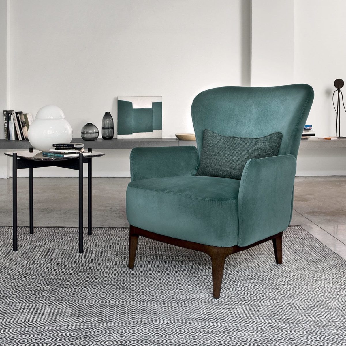 Ginevra Green Armchair by by CTS Salotti