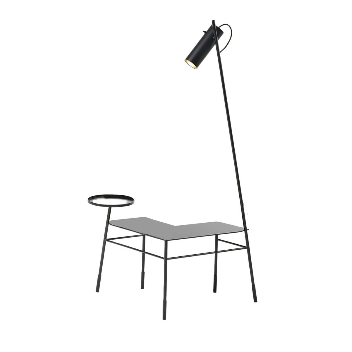 Dasè Black Coffee Table + Floor Lamp by Mogg