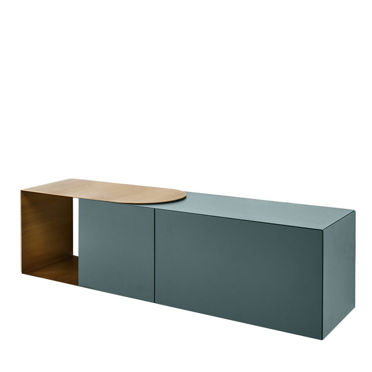 Partout Green & Bronze Wall Storage Unit by Mogg