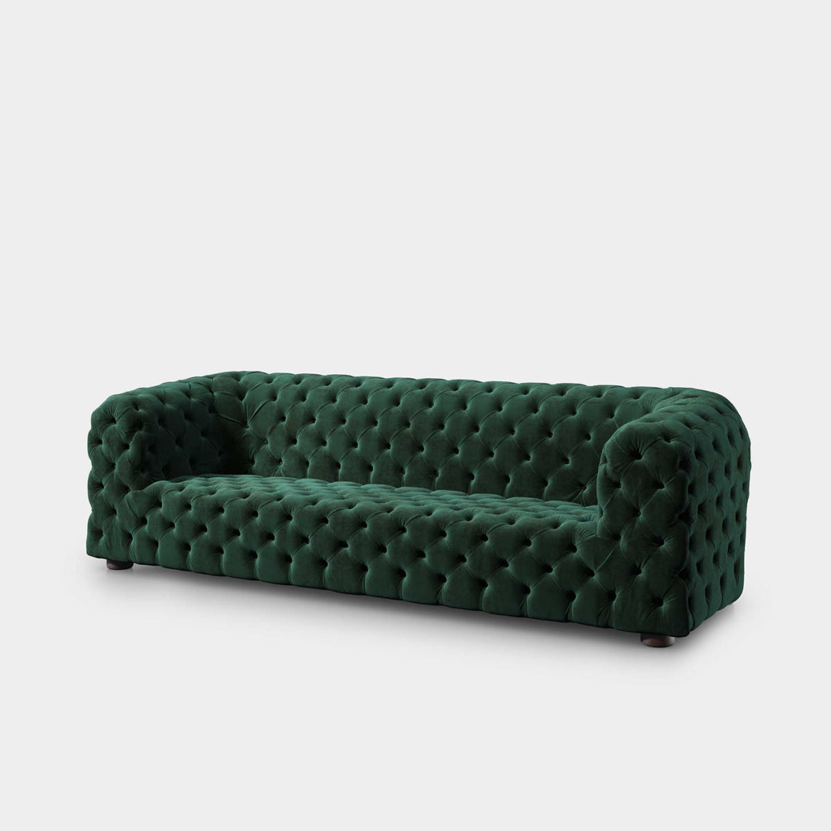 Tufted Rectangular Green Sofa by Loopo