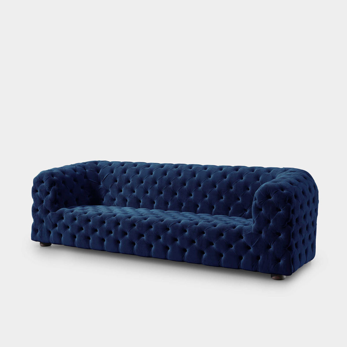 Tufted Rectangular Blue Sofa by Loopo