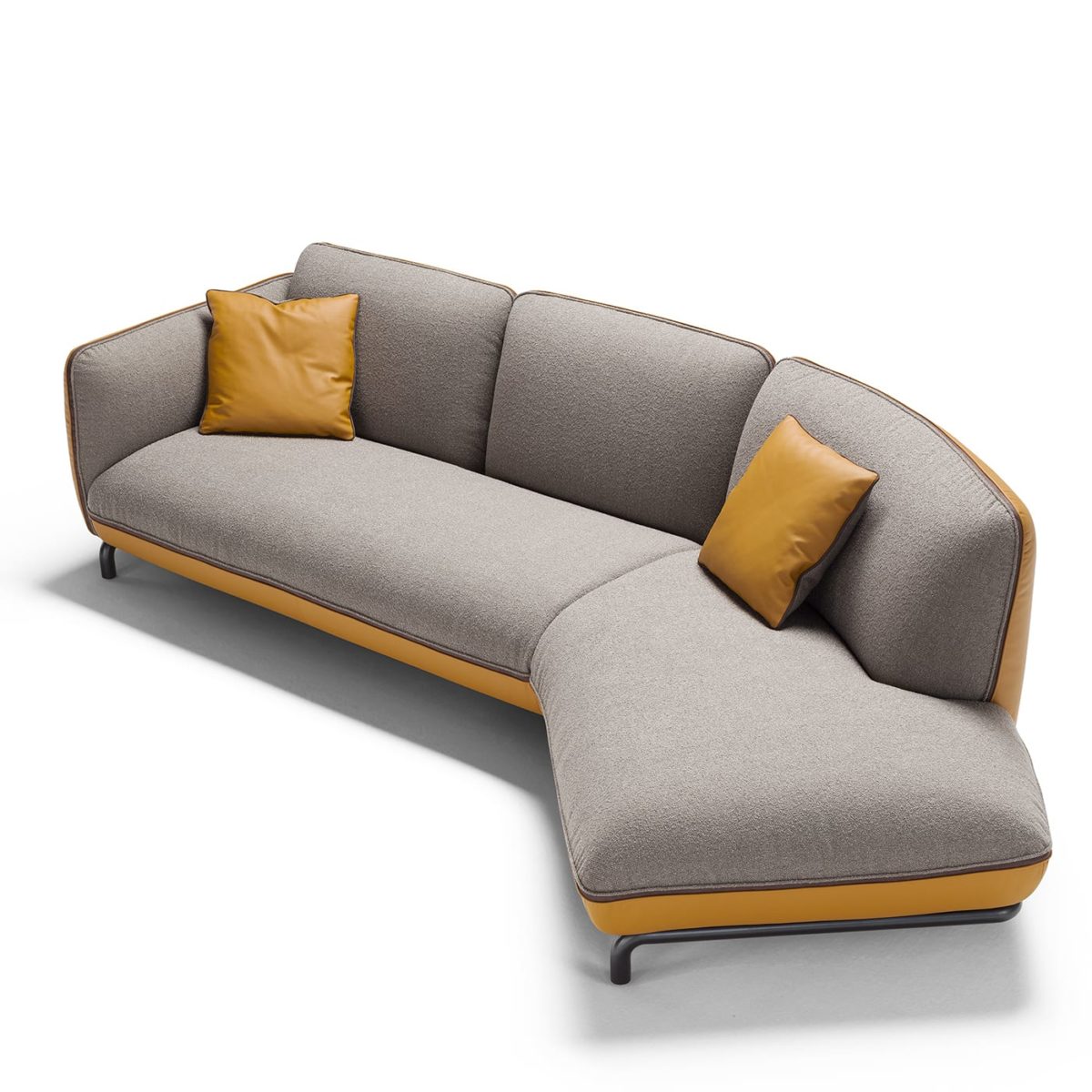 Rock Angular Grey & Mustard Sofa by Franco Ferri