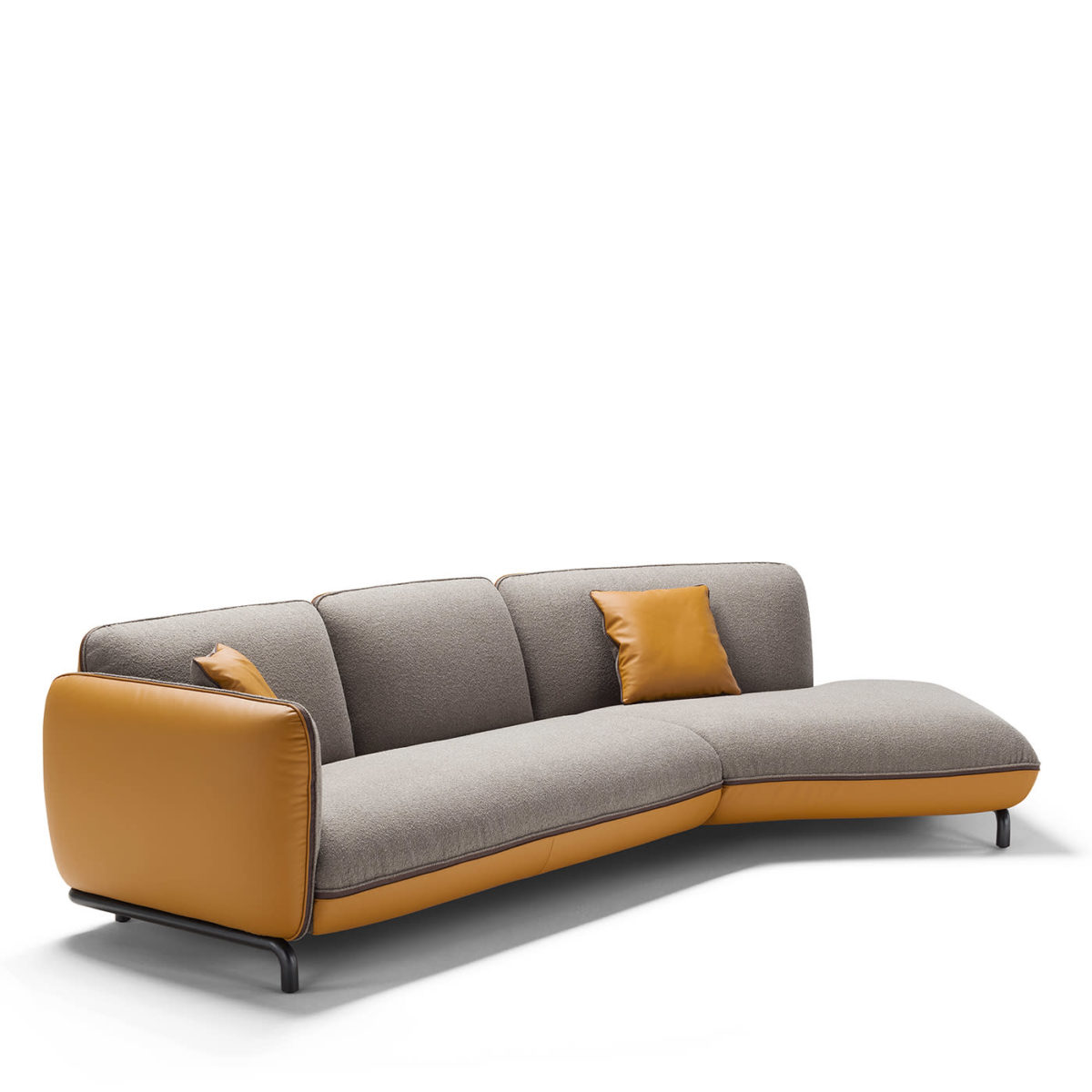 Rock Angular Grey & Mustard Sofa by Franco Ferri