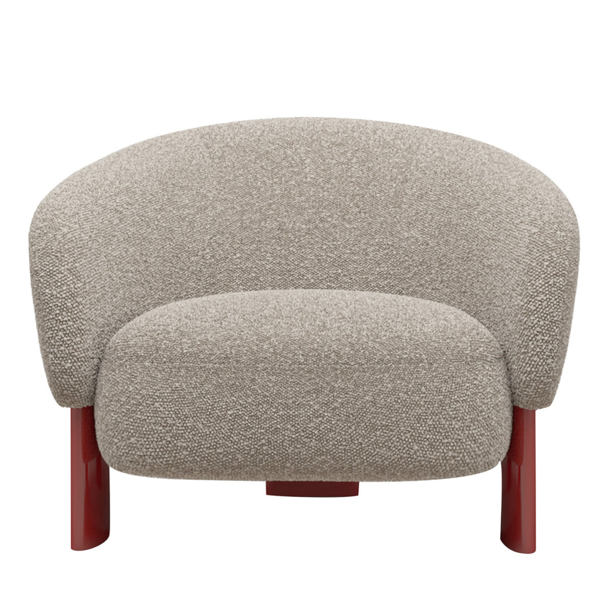 Beige Boucle Armchair with Lacquered Base by Loopo