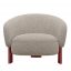 Beige Boucle Armchair with Lacquered Base by Loopo