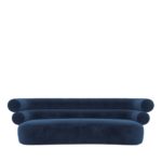 Tube Midnight-Blue Velvet Sofa by Loopo