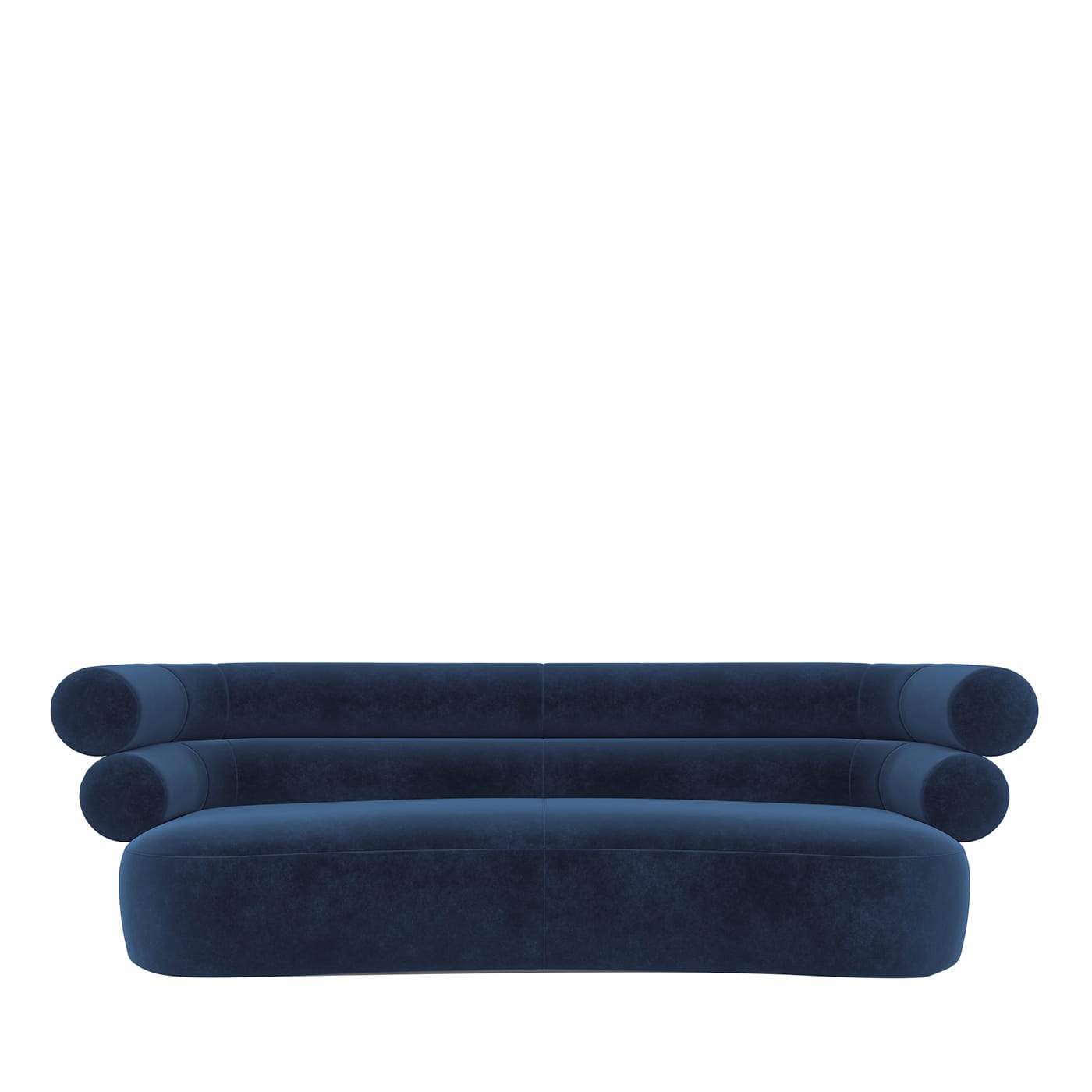 Tube Midnight-Blue Velvet Sofa by Loopo