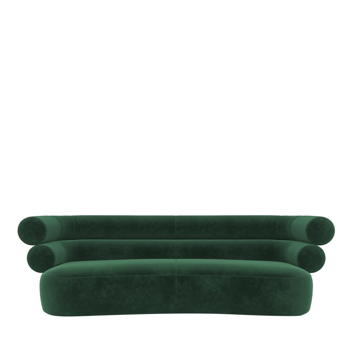 Tube Emerald-Green Velvet Sofa by Loopo