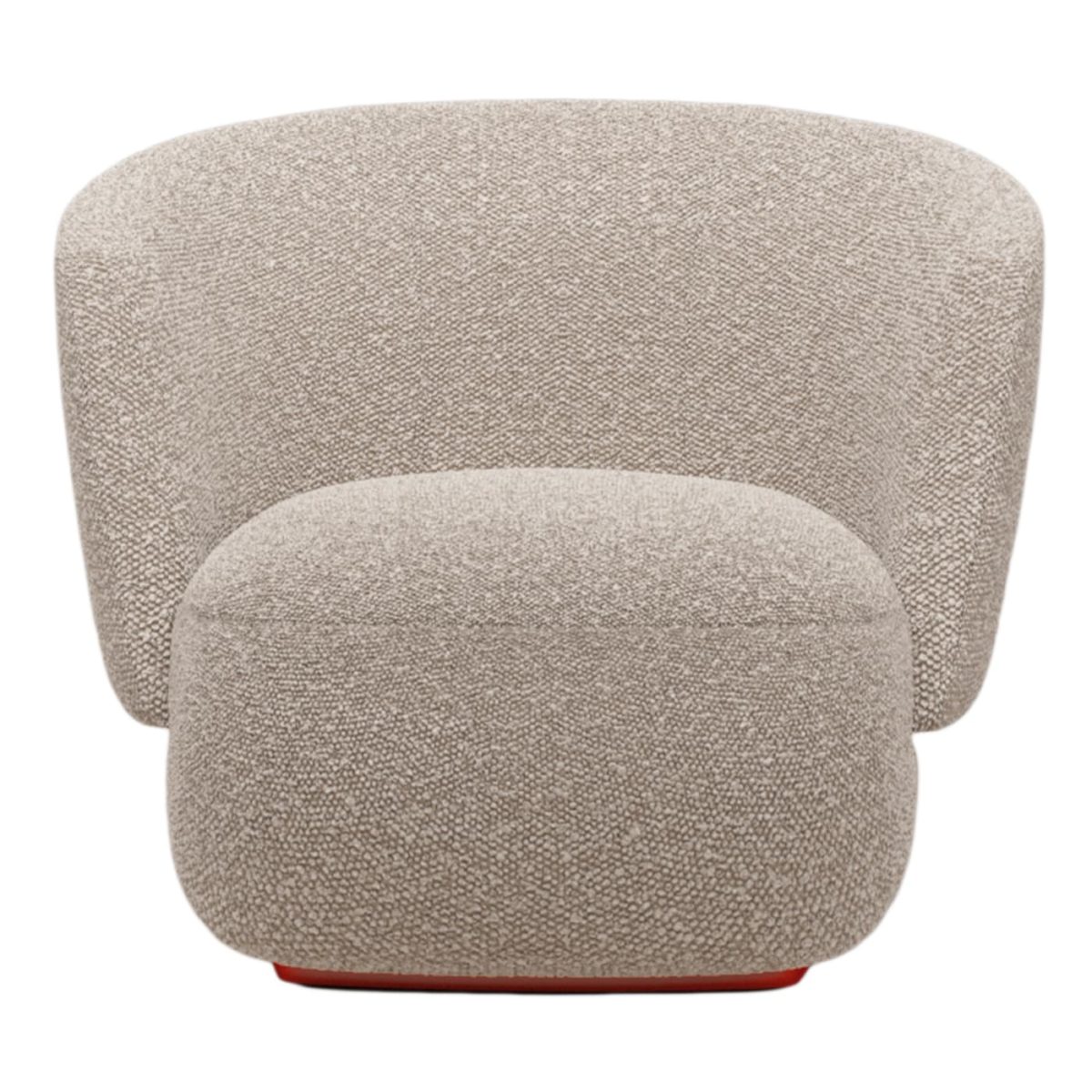 Taupe Boucle Armchair with Lacquered Base by Loopo