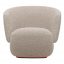 Taupe Boucle Armchair with Lacquered Base by Loopo