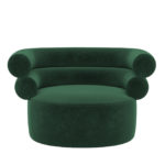 Tube Emerald-Green Velvet Armchair by Loopo