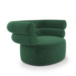 Tube Emerald-Green Velvet Armchair by Loopo