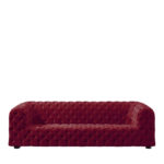 Tufted Rectangular Red Sofa by Loopo