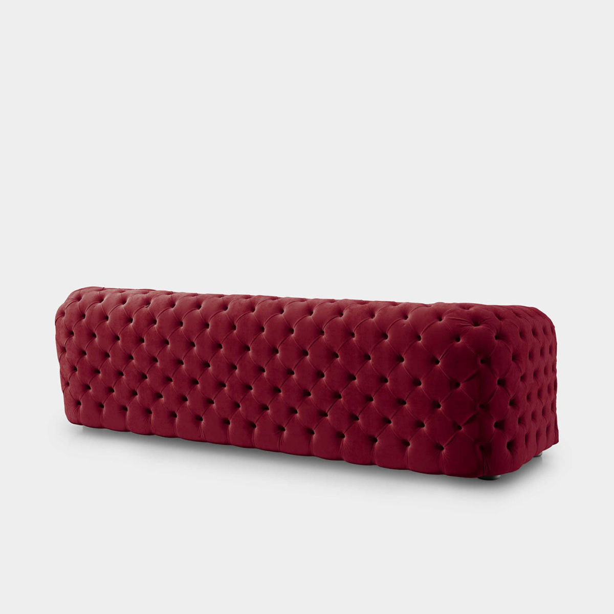 Tufted Rectangular Red Sofa by Loopo