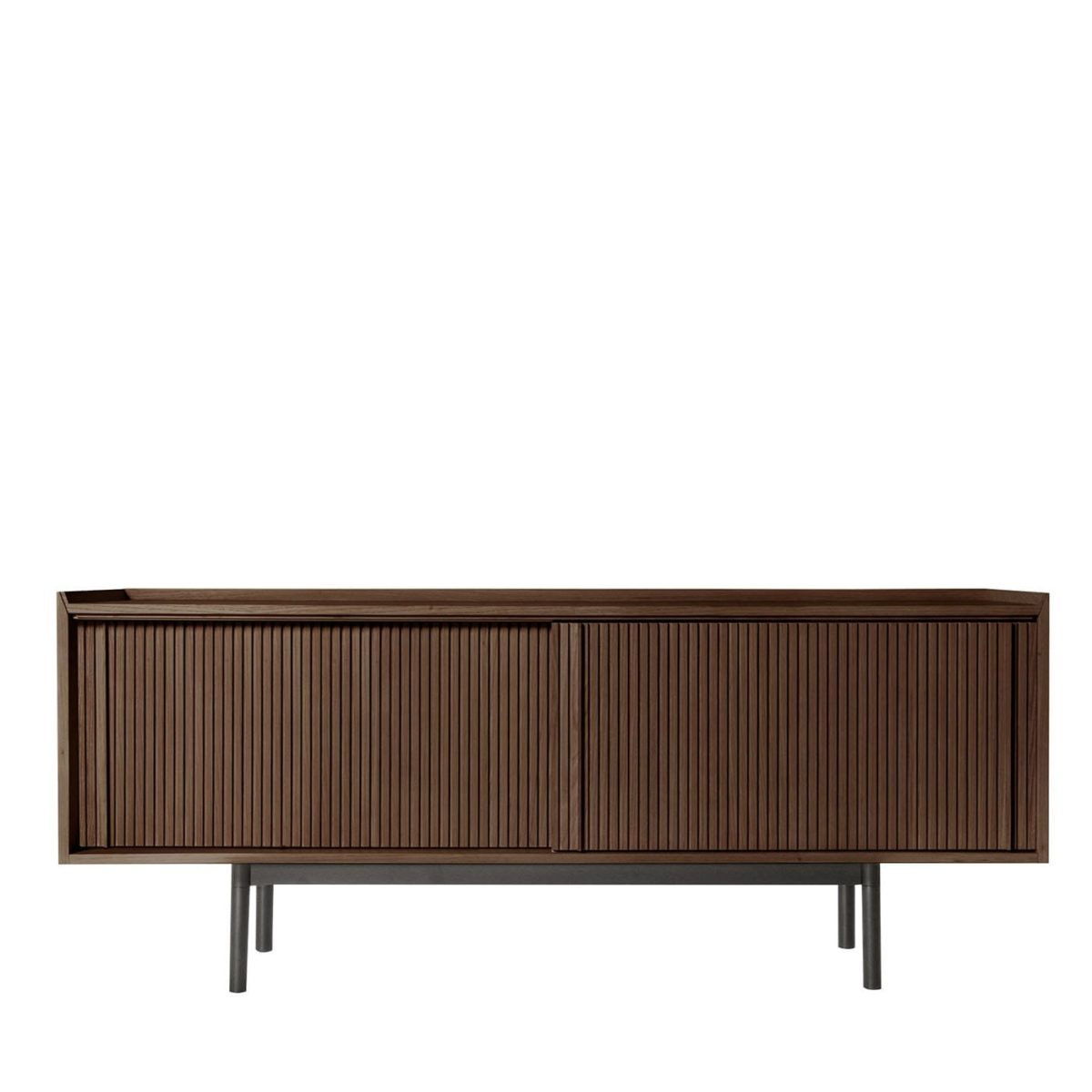 Sipario 2-Doors Low Brown Ash Sideboard by Dale Italia