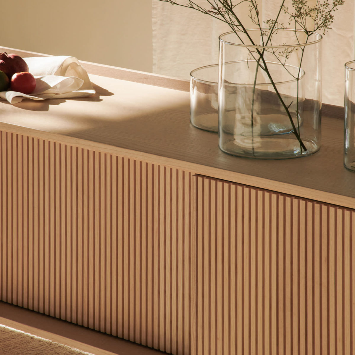 Sipario 2-Doors Low Natural Ash Sideboard by Dale Italia