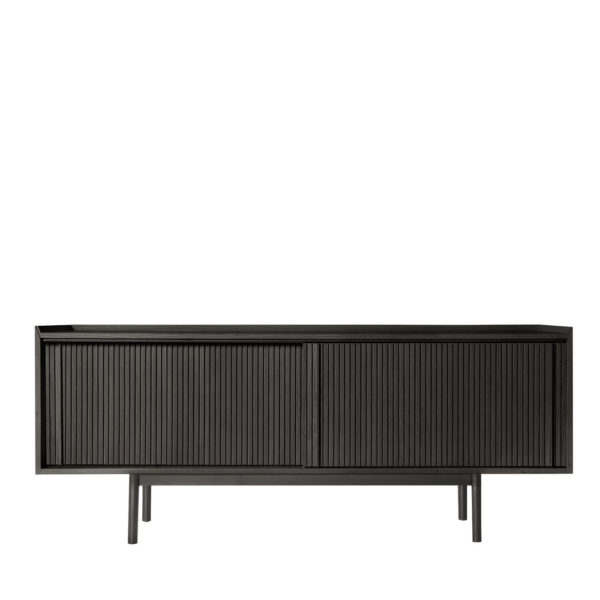 Sipario 2-Doors Low Black Ash Sideboard by Dale Italia