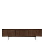 Sipario 3-Doors Low Brown Ash Sideboard by Dale Italia