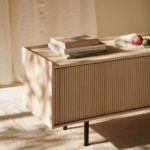 Sipario 3-Doors Low Natural Ash Sideboard by Dale Italia