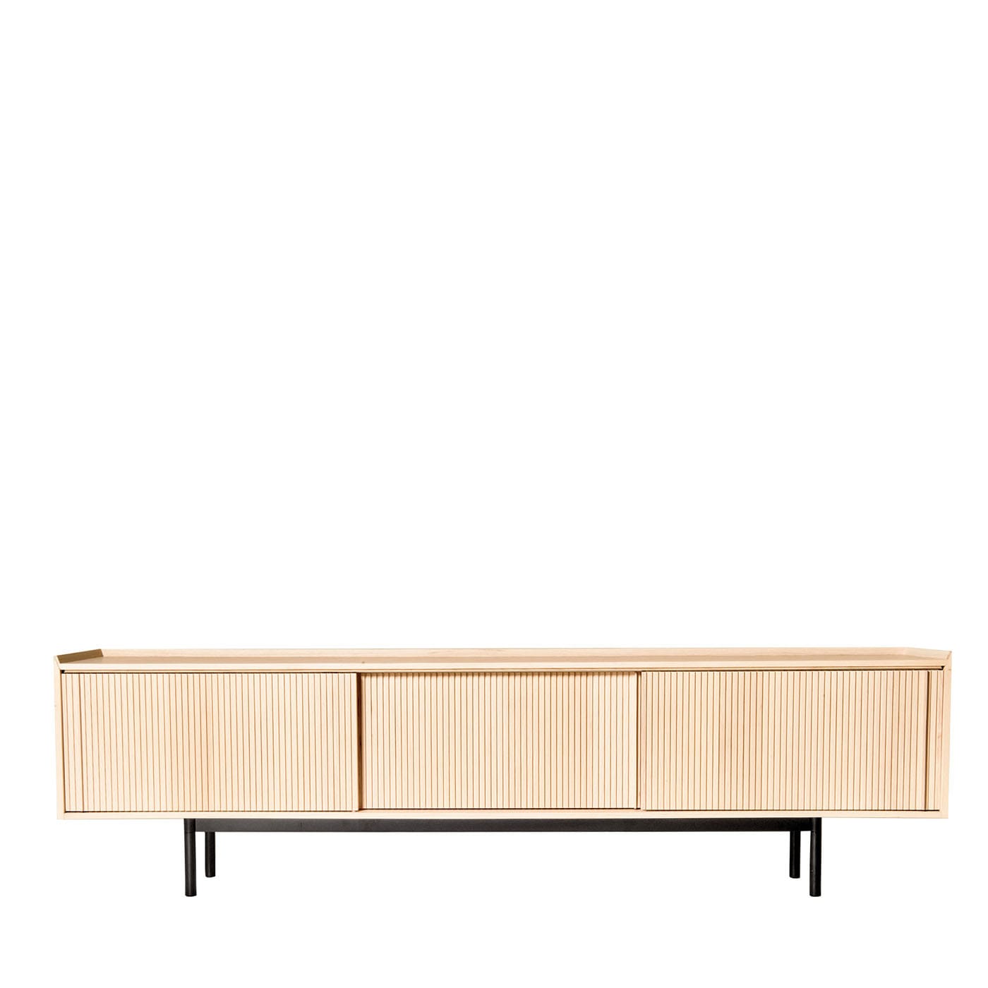 Sipario 3-Doors Low Natural Ash Sideboard by Dale Italia